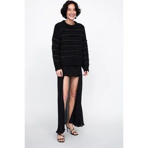 New Zara Knit Sweater w/ Ruffles (Sz: S)